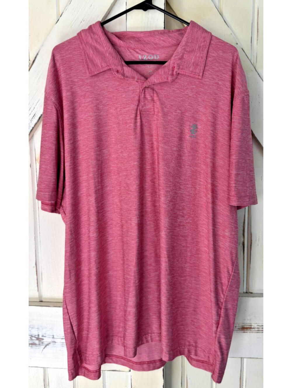 IZOD Golf Mens Polo Shirt Size 2XL Pink Stretch Short Sleeve Performance